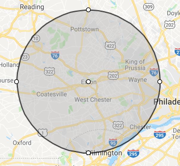 pa map 20 miles pa map 20 miles